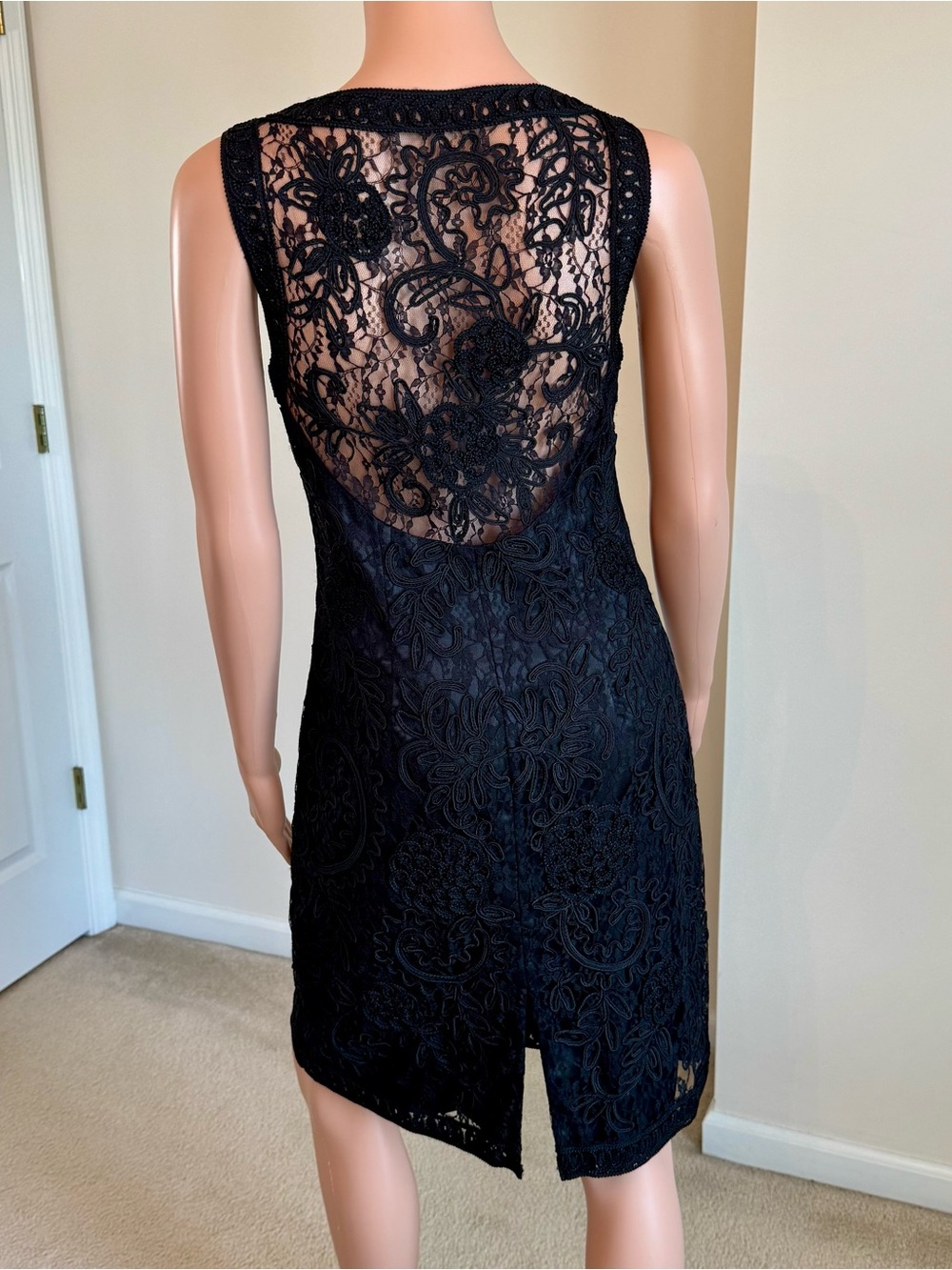 Vintage Y2K Lace Embroidered Soutache Sue Wong Nocturne Black Cocktail Dress 12